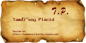 Tamássy Placid névjegykártya